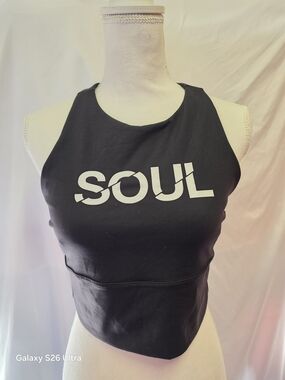 lululemon athletica Black 'SOUL' Graphic Crop Tank